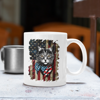 Cat American Flag Cat Mug