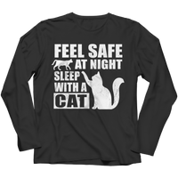 Feel Safe At Night Sleep With A Cat Shirts and Hoodies