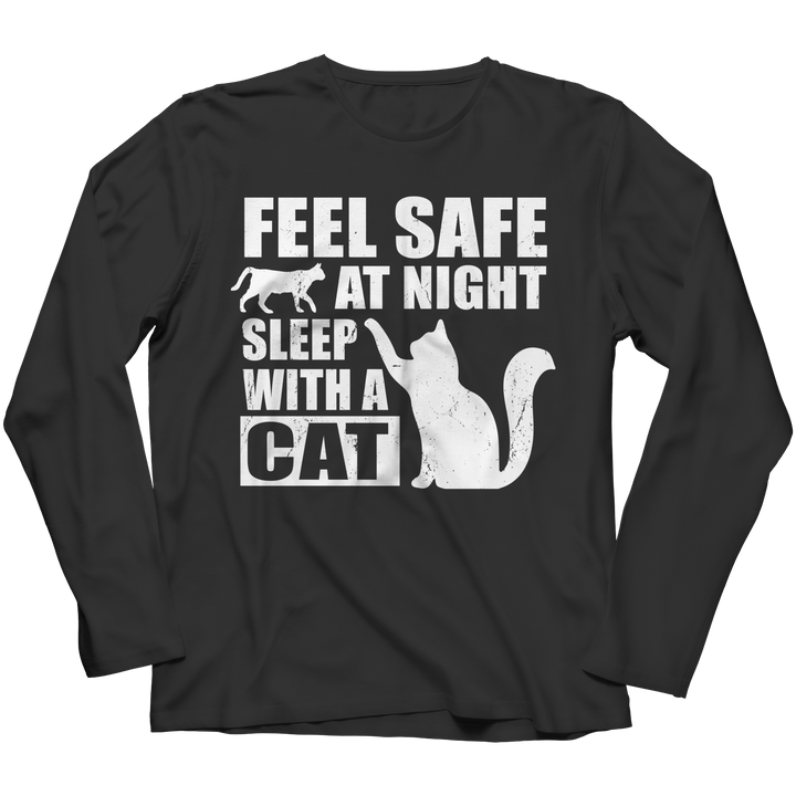 Feel Safe At Night Sleep With A Cat Shirts and Hoodies