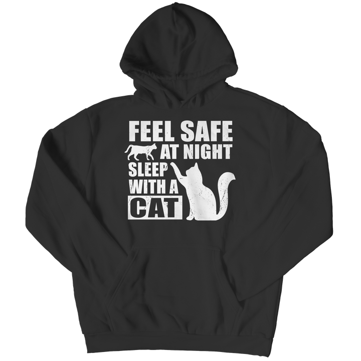 Feel Safe At Night Sleep With A Cat Shirts and Hoodies