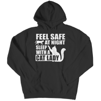 Feel Safe At Night Sleep With A Cat Lady Shirts and Hoodies