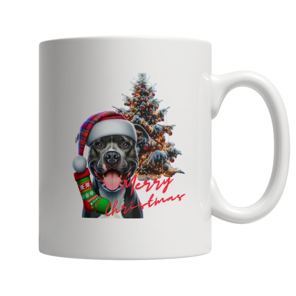 Pitbull Merry Christmas Ceramic Mug