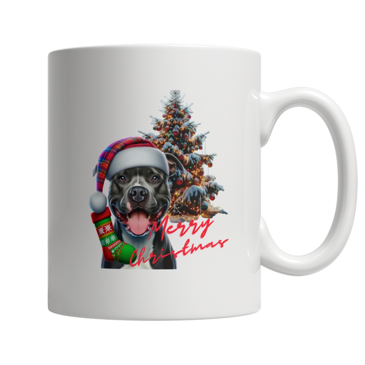 Pitbull Merry Christmas Ceramic Mug