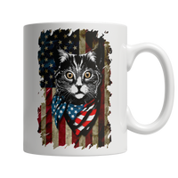 Cat American Flag Cat Mug