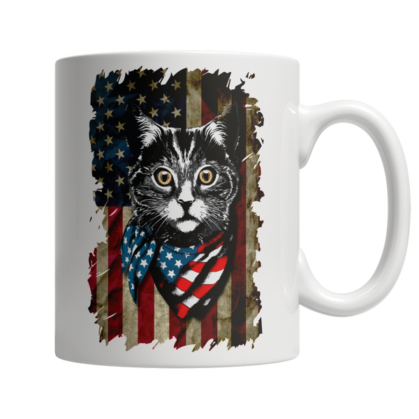 Cat American Flag Cat Mug